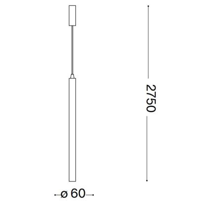 Ideal Lux -  Κρεμαστό φωτιστικό οροφής LED ULTRATHIN LED/11,5W/230V CRI 90 μαύρο