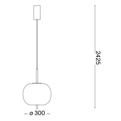Ideal Lux -  Κρεμαστό φωτιστικό οροφής LED UMILE LED/20W/230V διάμετρος 30 cm CRI 90 ορείχαλκος/λευκό