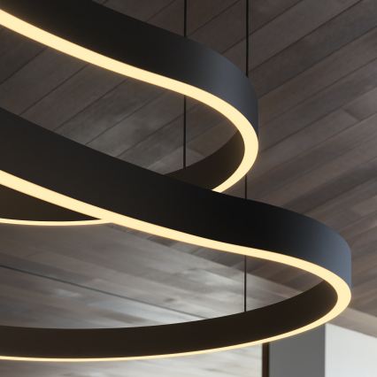 Ideal Lux -  Κρεμαστό φωτιστικό οροφής LED WAVES LED/45W/230V CRI 90 μαύρο