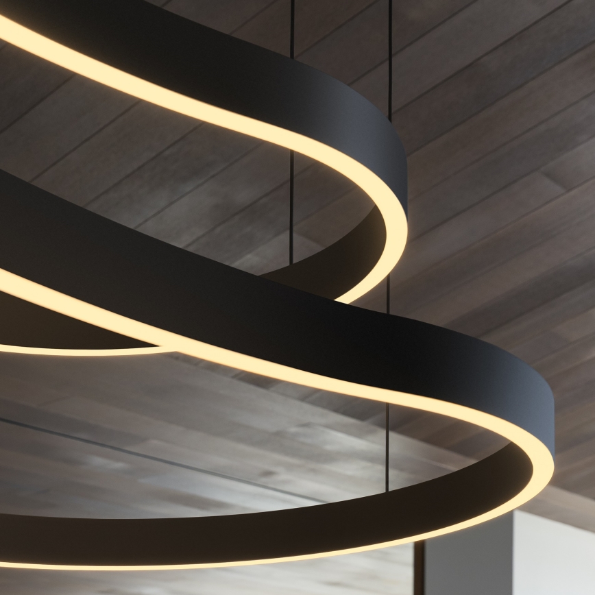 Ideal Lux -  Κρεμαστό φωτιστικό οροφής LED WAVES LED/45W/230V CRI 90 μαύρο