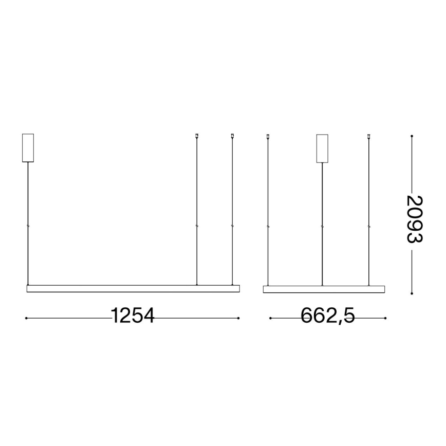 Ideal Lux -  Κρεμαστό φωτιστικό οροφής LED WAVES LED/45W/230V CRI 90 μαύρο