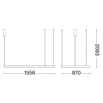 Ideal Lux -  Κρεμαστό φωτιστικό οροφής LED WAVES LED/54W/230V CRI 90 μαύρο
