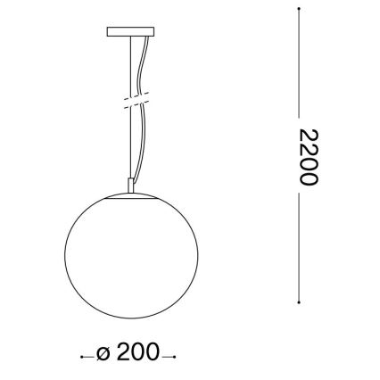 Ideal Lux - Κρεμαστό φωτιστικό οροφής MAPA 1xE27/42W/230V διάμετρος 20 cm χρυσό/φιμέ
