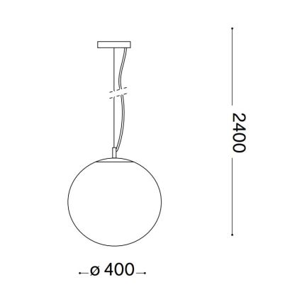 Ideal Lux - Κρεμαστό φωτιστικό οροφής MAPA 1xE27/42W/230V διάμετρος 40 cm γκρι/φιμέ