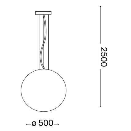 Ideal Lux - Κρεμαστό φωτιστικό οροφής MAPA 1xE27/42W/230V διάμετρος 50 cm χρυσό/φιμέ