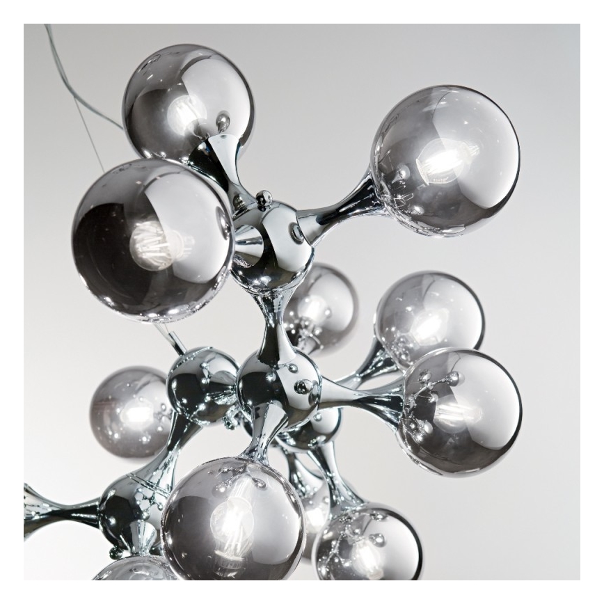 Ideal Lux - Κρεμαστό φωτιστικό οροφής NODI 15xE14/28W/230V γυαλιστερό χρώμιο