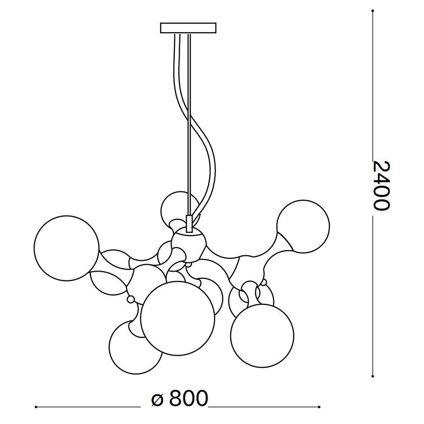 Ideal Lux - Κρεμαστό φωτιστικό οροφής NODI 9xE14/28W/230V χάλκινο