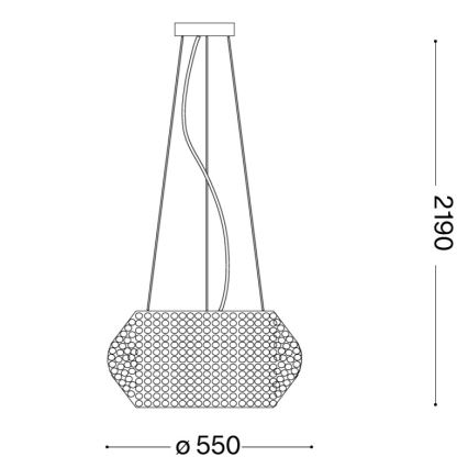 Ideal Lux - Κρεμαστό φωτιστικό οροφής PASHA 10xE14/40W/230V διάμετρος 55 cm γυαλιστερό χρώμιο