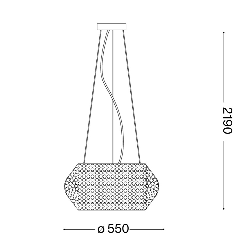 Ideal Lux - Κρεμαστό φωτιστικό οροφής PASHA 10xE14/40W/230V διάμετρος 55 cm γυαλιστερό χρώμιο