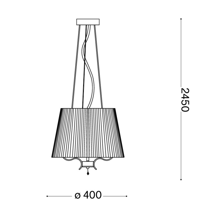 Ideal Lux - Κρυστάλλινο κρεμαστό φωτιστικό οροφής PEGASO 3xE14/28W/230V διάμετρος 40 cm γυαλιστερό χρώμιο
