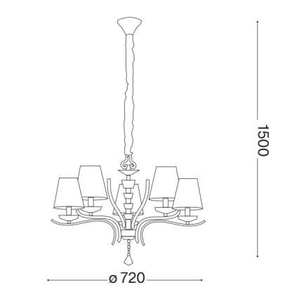 Ideal Lux - Κρυστάλλινο κρεμαστό φωτιστικό οροφής  PEGASO 5xE14/28W/230V διάμετρος 72 cm γυαλιστερό χρώμιο
