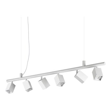 Ideal Lux - Κρεμαστό LED φωτιστικό σε καλώδιο DYNAMITE 6xGU10/7W/230V CRI 90 λευκό