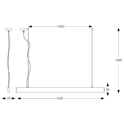 Ideal Lux - Κρεμαστό LED φωτιστικό σε καλώδιο LINUS LED/32W/230V 4000K CRI 90 120 cm λευκό