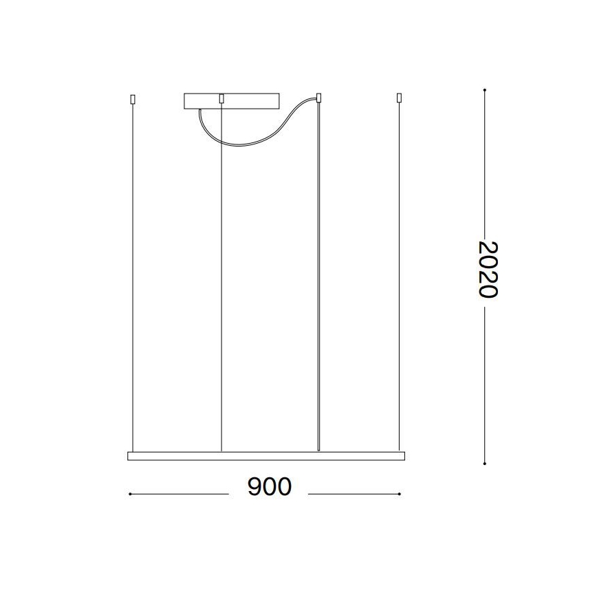 Ideal Lux - Κρεμαστό φωτιστικό LED με ανάρτηση σε σύρμα ORACLE SLIM LED/53W/230V 3000K CRI 90 90x90 cm μαύρο