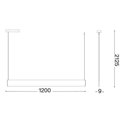 Ideal Lux - Κρεμαστό LED φωτιστικό σε καλώδιο STEEL LED/24W/230V 3000K CRI 90 120 cm λευκό