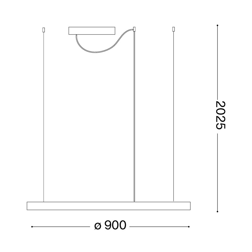 Ideal Lux - Κρεμαστό LED φωτιστικό σε καλώδιο ORACLE SLIM LED/53W/230V 3000K CRI 90 Ø 90 εκ. χρυσό