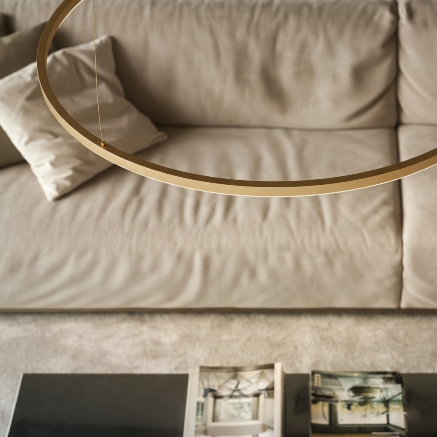 Ideal Lux - Κρεμαστό LED φωτιστικό σε καλώδιο ORACLE SLIM LED/29W/230V 4000K CRI 90 Ø 50 cm χρυσό