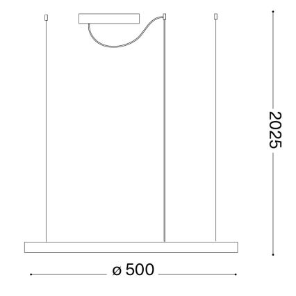 Ideal Lux - Κρεμαστό LED φωτιστικό σε καλώδιο ORACLE SLIM LED/29W/230V 4000K CRI 90 Ø 50 cm χρυσό