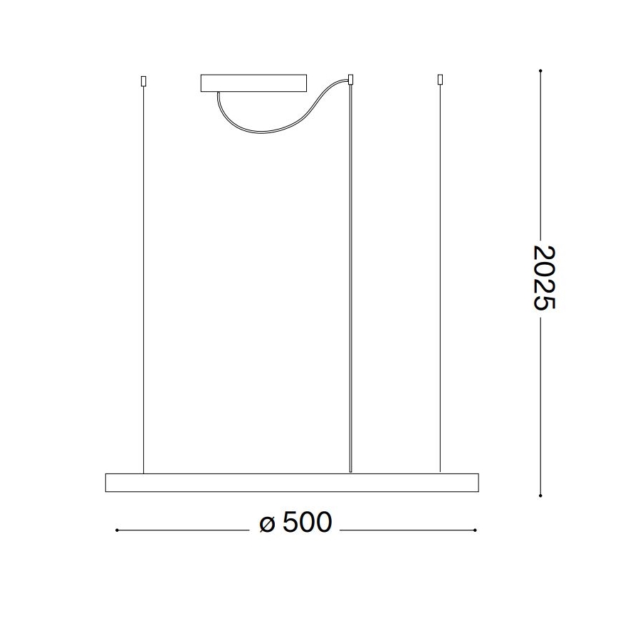 Ideal Lux - Ρυθμιζόμενο LED κρεμαστό φωτιστικό σε καλώδιο ORACLE SLIM LED/28W/230V 3000K CRI 90 Ø 50 εκ. λευκό