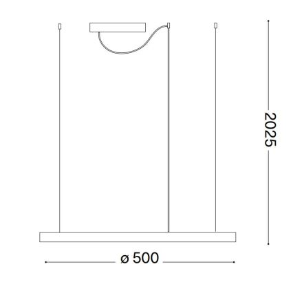Ideal Lux - Ρυθμιζόμενο LED κρεμαστό φωτιστικό σε καλώδιο ORACLE SLIM LED/28W/230V 3000K CRI 90 Ø 50 εκ. λευκό