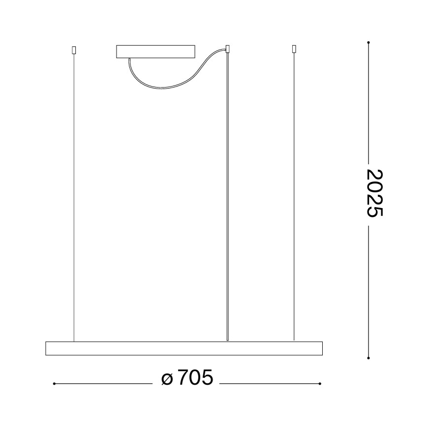 Ideal Lux - Κρεμαστό φωτιστικό LED με καλώδιο ανάρτησης ORACLE SLIM LED/37W/230V 3000K CRI 90 Ø 70 cm χρυσό