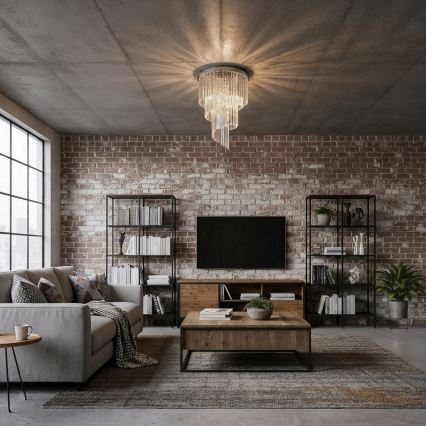 Ideal Lux - Κρυστάλλινη πλαφονιέρα οροφής CARLTON 12xE14/40W/230V διάμετρος 50 cm γυαλιστερό χρώμιο