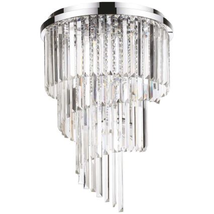 Ideal Lux - Κρυστάλλινη πλαφονιέρα οροφής CARLTON 12xE14/40W/230V διάμετρος 50 cm γυαλιστερό χρώμιο