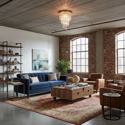 Ideal Lux - Κρυστάλλινη πλαφονιέρα οροφής CARLTON 12xE14/40W/230V διάμετρος 50 cm χρυσό