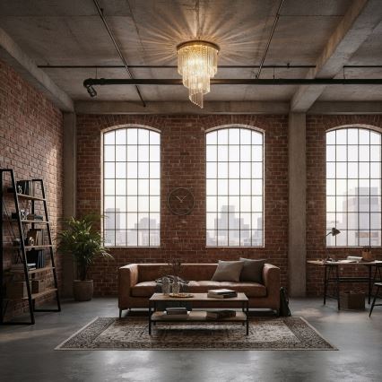 Ideal Lux - Κρυστάλλινη πλαφονιέρα οροφής CARLTON 12xE14/40W/230V διάμετρος 50 cm χρυσό