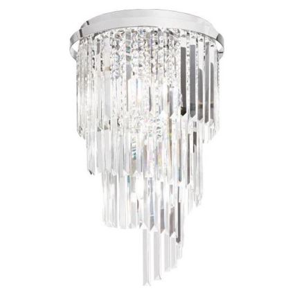 Ideal Lux - Κρυστάλλινη πλαφονιέρα οροφής CARLTON 8xE14/40W/230V διάμετρος 40 cm γυαλιστερό χρώμιο