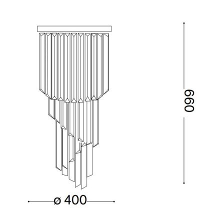 Ideal Lux - Κρυστάλλινη πλαφονιέρα οροφής CARLTON 8xE14/40W/230V διάμετρος 40 cm γυαλιστερό χρώμιο