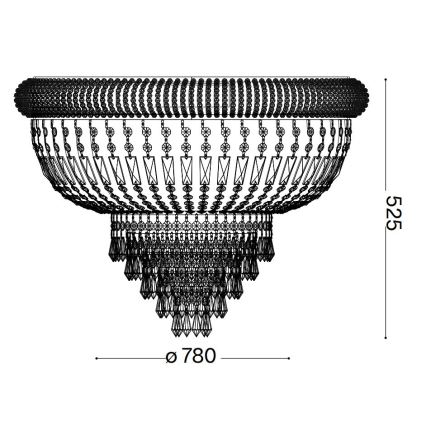 Ideal Lux - Κρυστάλλινο φωτιστικό οροφής DUBAI 24xE14/28W/230V διάμετρος 78 cm χρυσό