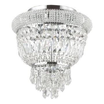 Ideal Lux - Κρυστάλλινο φωτιστικό οροφής DUBAI 3xE14/28W/230V διάμετρος 32 cm γυαλιστερό χρώμιο