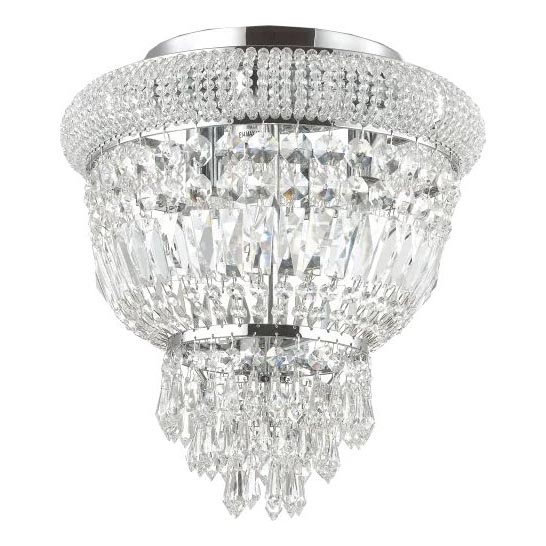 Ideal Lux - Κρυστάλλινο φωτιστικό οροφής DUBAI 3xE14/28W/230V διάμετρος 32 cm γυαλιστερό χρώμιο