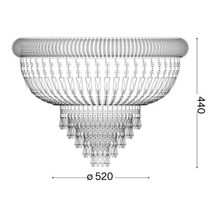 Ideal Lux - Κρυστάλλινο φωτιστικό οροφής DUBAI 6xE14/28W/230V διάμετρος 52 cm χρυσό