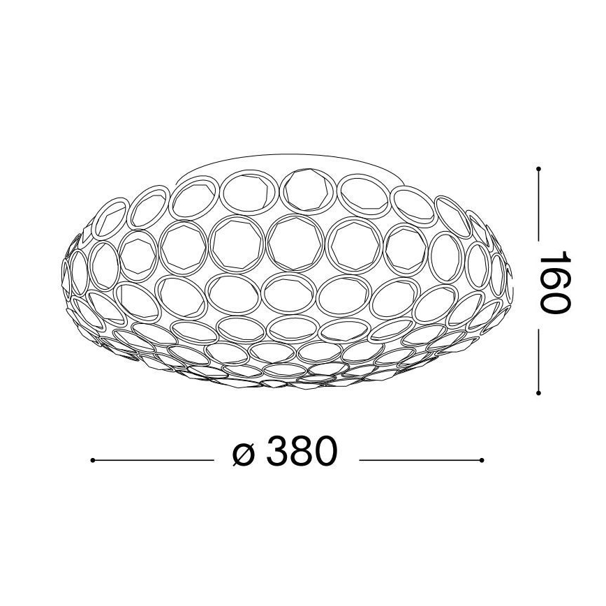 Ideal Lux - Κρυστάλλινο φωτιστικό οροφής LED KING 5xG9/3W/230V διάμετρος 38 cm χρυσαφί