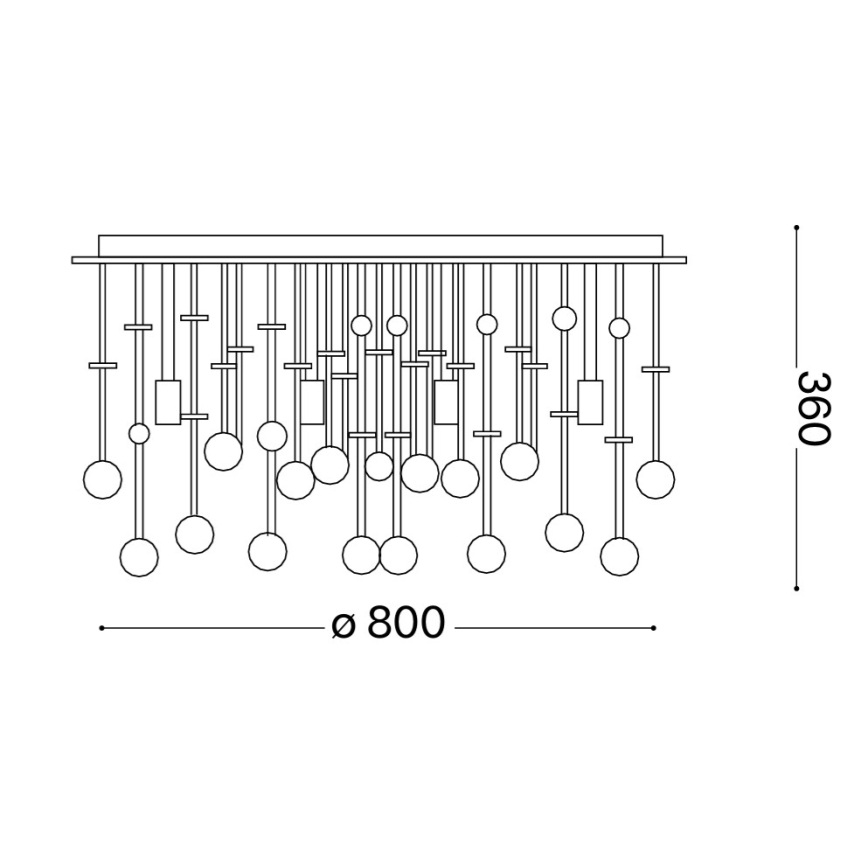 Ideal Lux - Κρυστάλλινο φωτιστικό οροφής LED MOONLIGHT 15xG9/3W/230V διάμετρος 80 cm χρυσό