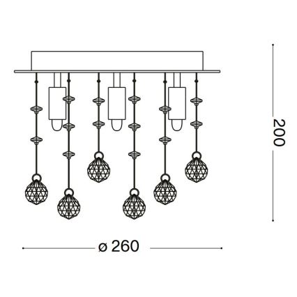 Ideal Lux - Κρυστάλλινο φωτιστικό οροφής LED MOONLIGHT 5xG9/3W/230V διάμετρος 26 cm χρυσό