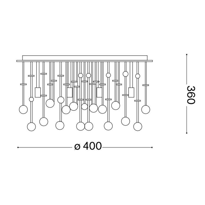 Ideal Lux - Κρυστάλλινο φωτιστικό οροφής LED MOONLIGHT 8xG9/3W/230V διάμετρος 40 cm χρυσό