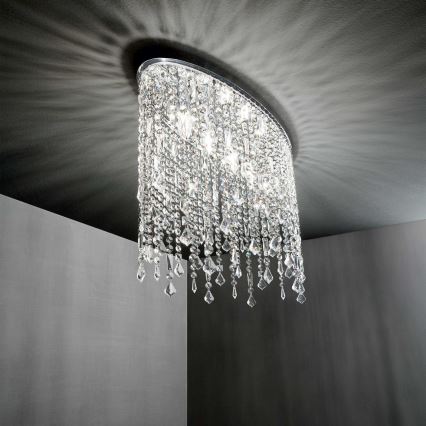 Ideal Lux - Κρυστάλλινο φωτιστικό οροφής RAIN 3xE14/40W/230V γυαλιστερό χρώμιο