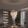 Ideal Lux - Κρυστάλλινο κρεμαστό φωτιστικό οροφής CARLTON 12xE14/40W/230V διάμετρος 50 cm γυαλιστερό χρώμιο