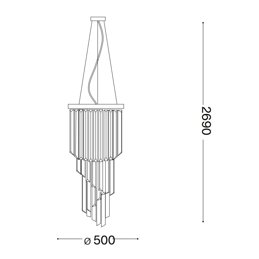 Ideal Lux - Κρυστάλλινο κρεμαστό φωτιστικό οροφής CARLTON 12xE14/40W/230V διάμετρος 50 cm χρυσό