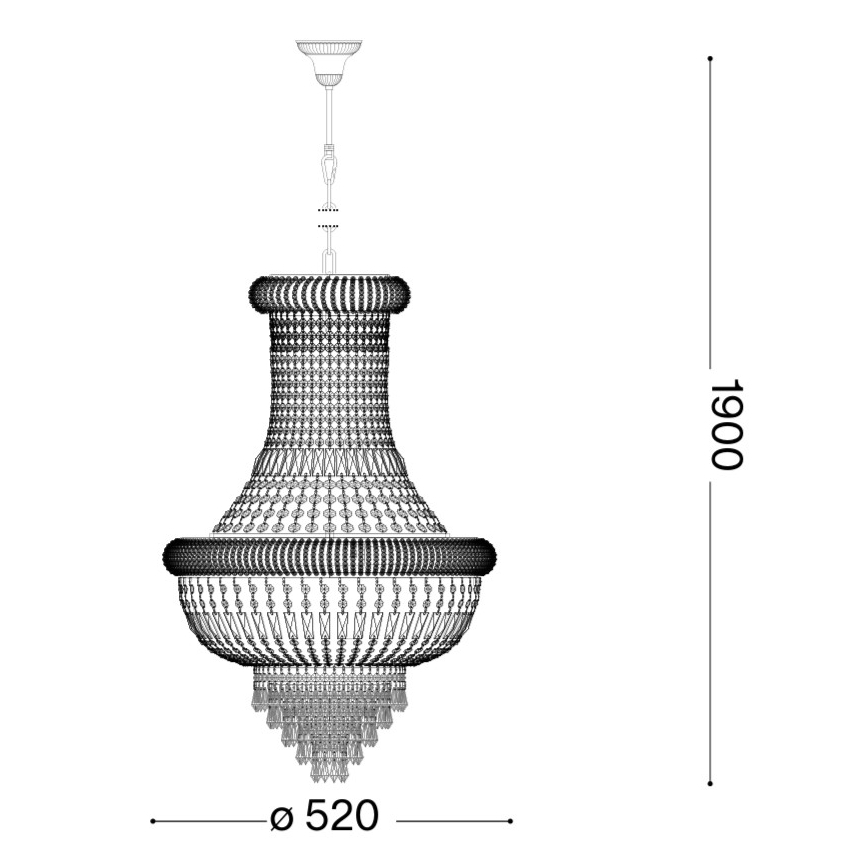 Ideal Lux - Κρυστάλλινο κρεμαστό φωτιστικό οροφής  DUBAI 10xE14/28W/230V διάμετρος 52 cm γυαλιστερό χρώμιο