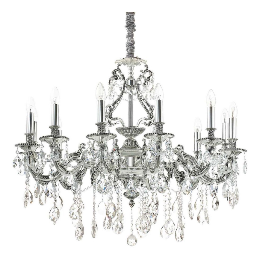 Ideal Lux - Κρυστάλλινο κρεμαστό φωτιστικό οροφής  GIOCONDA 12xE14/40W/230V διάμετρος 90 cm ασημί