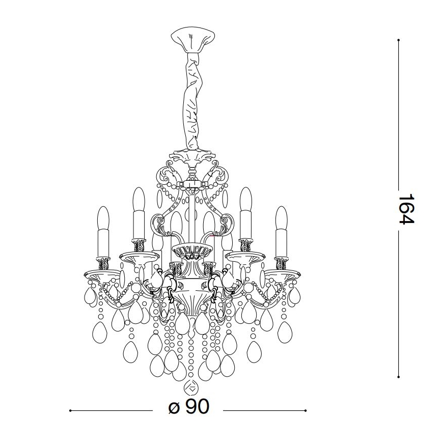 Ideal Lux - Κρυστάλλινο κρεμαστό φωτιστικό οροφής  GIOCONDA 12xE14/40W/230V διάμετρος 90 cm ασημί