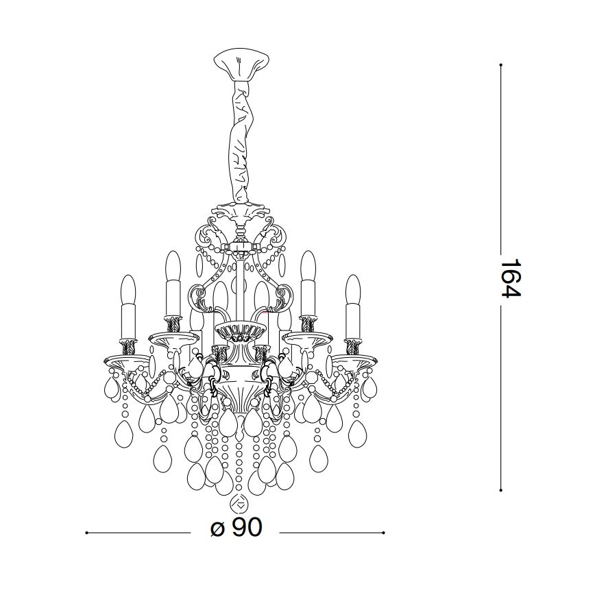 Ideal Lux - Κρυστάλλινο κρεμαστό φωτιστικό οροφής  GIOCONDA 12xE14/40W/230V διάμετρος 90 cm χρυσό