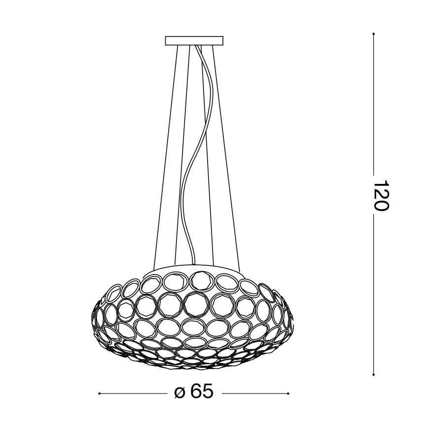 Ideal Lux - Κρυστάλλινο κρεμαστό φωτιστικό οροφής LED  KING 12xG9/3W/230V διάμετρος 65 cm χρυσό