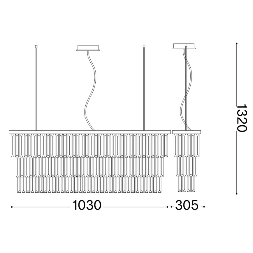 Ideal Lux - Κρυστάλλινο κρεμαστό φωτιστικό οροφής MARTINEZ 8xE14/40W/230V