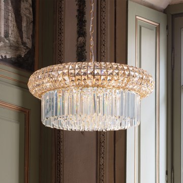 Ideal Lux - Κρυστάλλινο κρεμαστό φωτιστικό οροφής  NABUCCO 12xE14/40W/230V διάμετρος 60 cm χρυσό