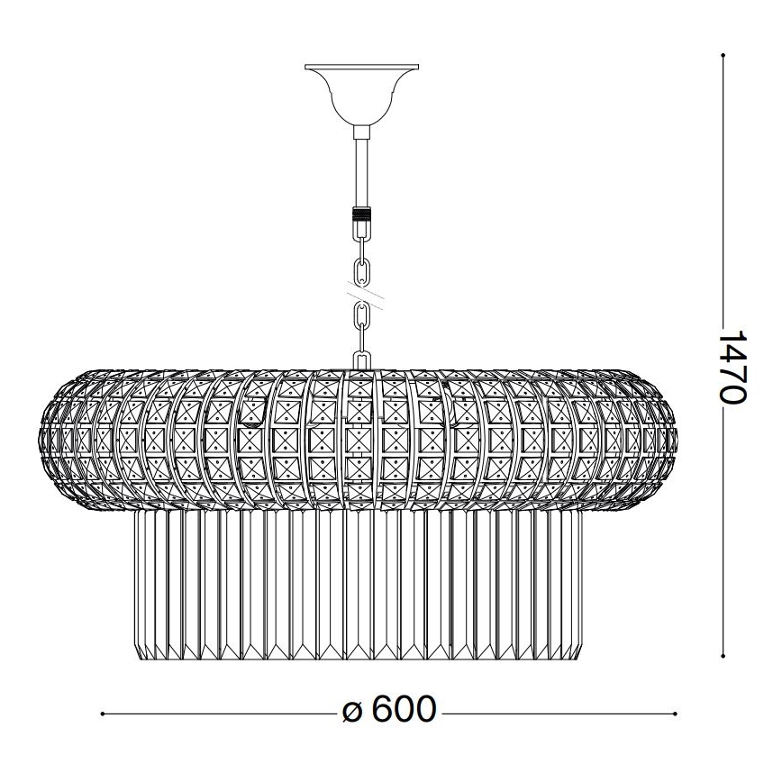 Ideal Lux - Κρυστάλλινο κρεμαστό φωτιστικό οροφής  NABUCCO 12xE14/40W/230V διάμετρος 60 cm χρυσό